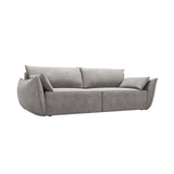 Kaelle 3-Sitzer Sofa mit Schlaffunktion und Bettkasten, ausklappbar, aus Chenille in Hellgrau (Over The Horizon 85), 244x97 cm von Micadoni – Bild 4