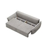 Kaelle 3-Sitzer Sofa mit Schlaffunktion und Bettkasten, ausklappbar, aus Chenille in Hellgrau (Over The Horizon 85), 244x97 cm von Micadoni – Bild 5