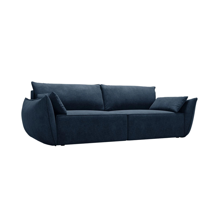 Kaelle 3-Sitzer Sofa mit Schlaffunktion und Bettkasten, ausklappbar, aus Chenille in Königsblau (Over The Horizon 78), 244x97 cm von Micadoni – Bild 4