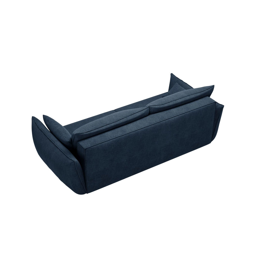 Kaelle 3-Sitzer Sofa mit Schlaffunktion und Bettkasten, ausklappbar, aus Chenille in Königsblau (Over The Horizon 78), 244x97 cm von Micadoni – Bild 7