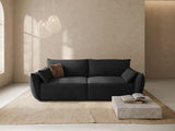Kaelle 3-Sitzer Sofa mit Schlaffunktion und Bettkasten, ausklappbar, aus Chenille in Schwarz (Over The Horizon 99), 244x97 cm von Micadoni – Bild 2