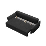 Kaelle 3-Sitzer Sofa mit Schlaffunktion und Bettkasten, ausklappbar, aus Chenille in Schwarz (Over The Horizon 99), 244x97 cm von Micadoni – Bild 5