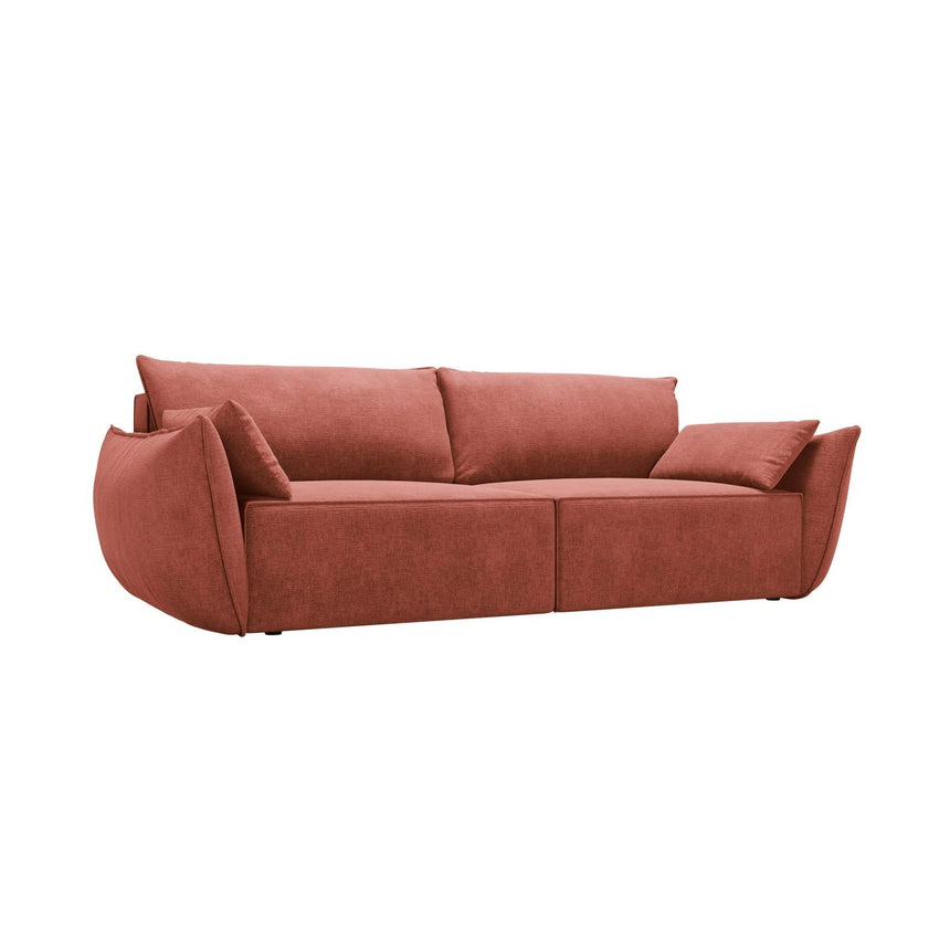 Kaelle 3-Sitzer Sofa mit Schlaffunktion und Bettkasten, ausklappbar, aus Chenille in Terrakotta (Over The Horizon 57), 244x97 cm von Micadoni – Bild 4