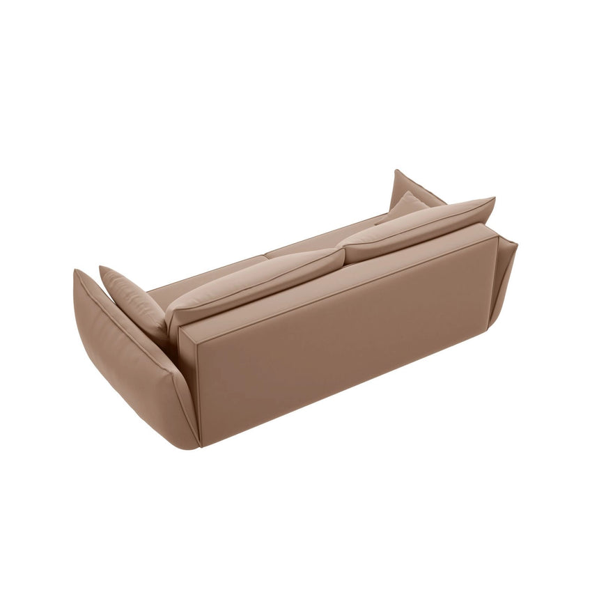 Kaelle 3-Sitzer Sofa mit Schlaffunktion und Bettkasten, ausklappbar, aus Samt in Beige (Bluvel 28), 244x97 cm von Micadoni – Bild 7