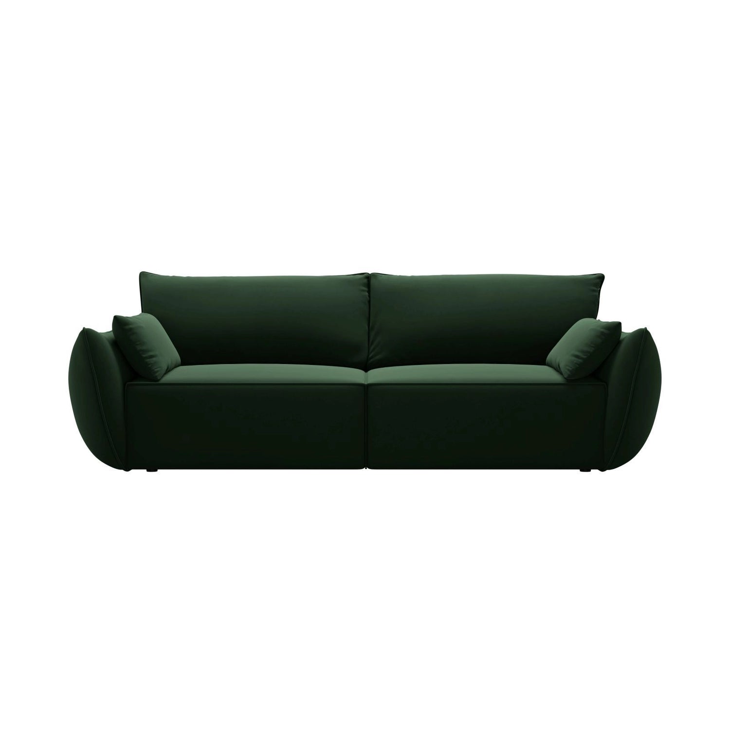 Kaelle 3-Sitzer Sofa mit Schlaffunktion und Bettkasten, ausklappbar, aus Samt in Flaschengrün (Bluvel 78), 244x97 cm von Micadoni – Bild 1