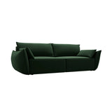 Kaelle 3-Sitzer Sofa mit Schlaffunktion und Bettkasten, ausklappbar, aus Samt in Flaschengrün (Bluvel 78), 244x97 cm von Micadoni – Bild 4