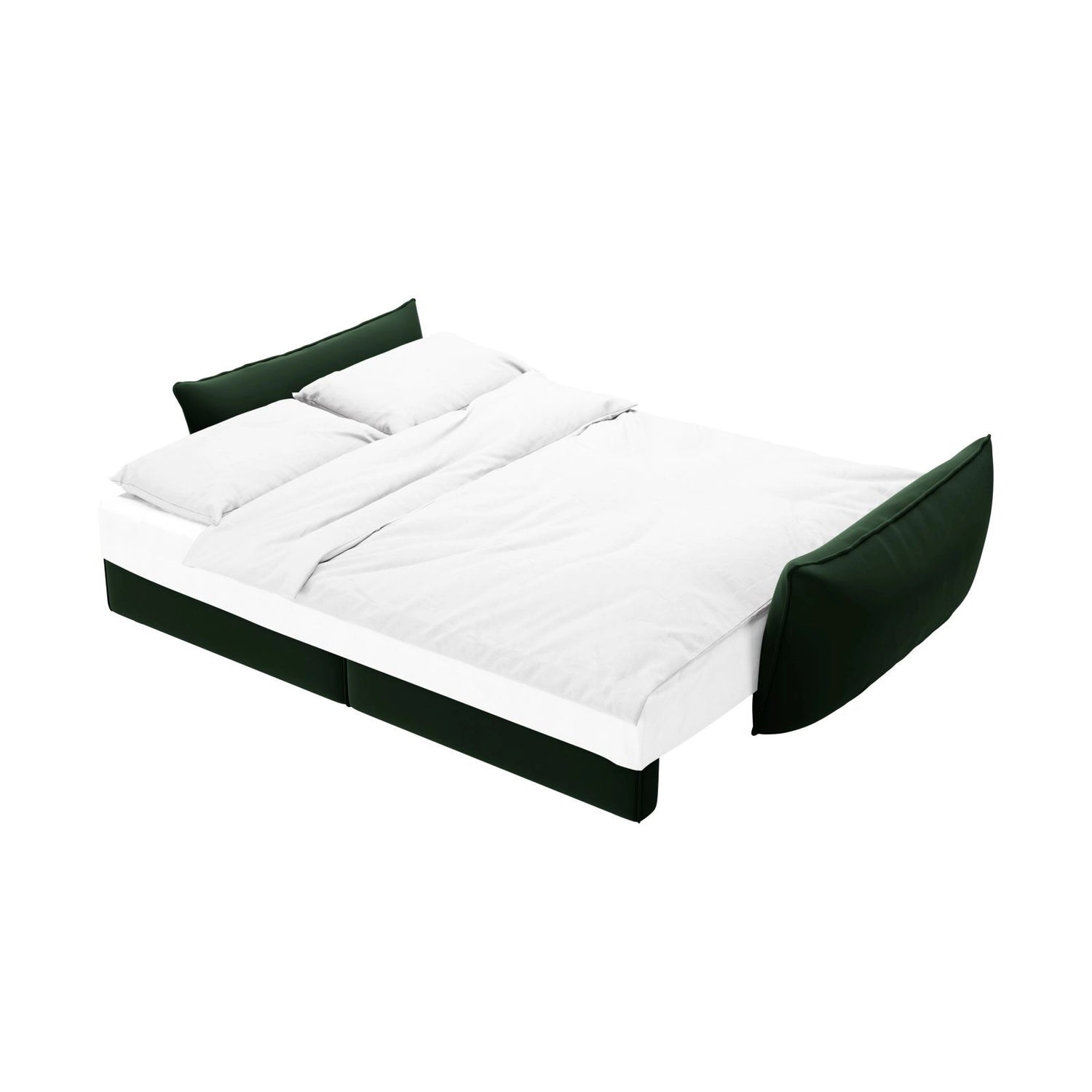 Kaelle 3-Sitzer Sofa mit Schlaffunktion und Bettkasten, ausklappbar, aus Samt in Flaschengrün (Bluvel 78), 244x97 cm von Micadoni – Bild 6