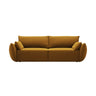 Kaelle 3-Sitzer Sofa mit Schlaffunktion und Bettkasten, ausklappbar, aus Samt in Gelb (Bluvel 68), 244x97 cm von Micadoni – Bild 1