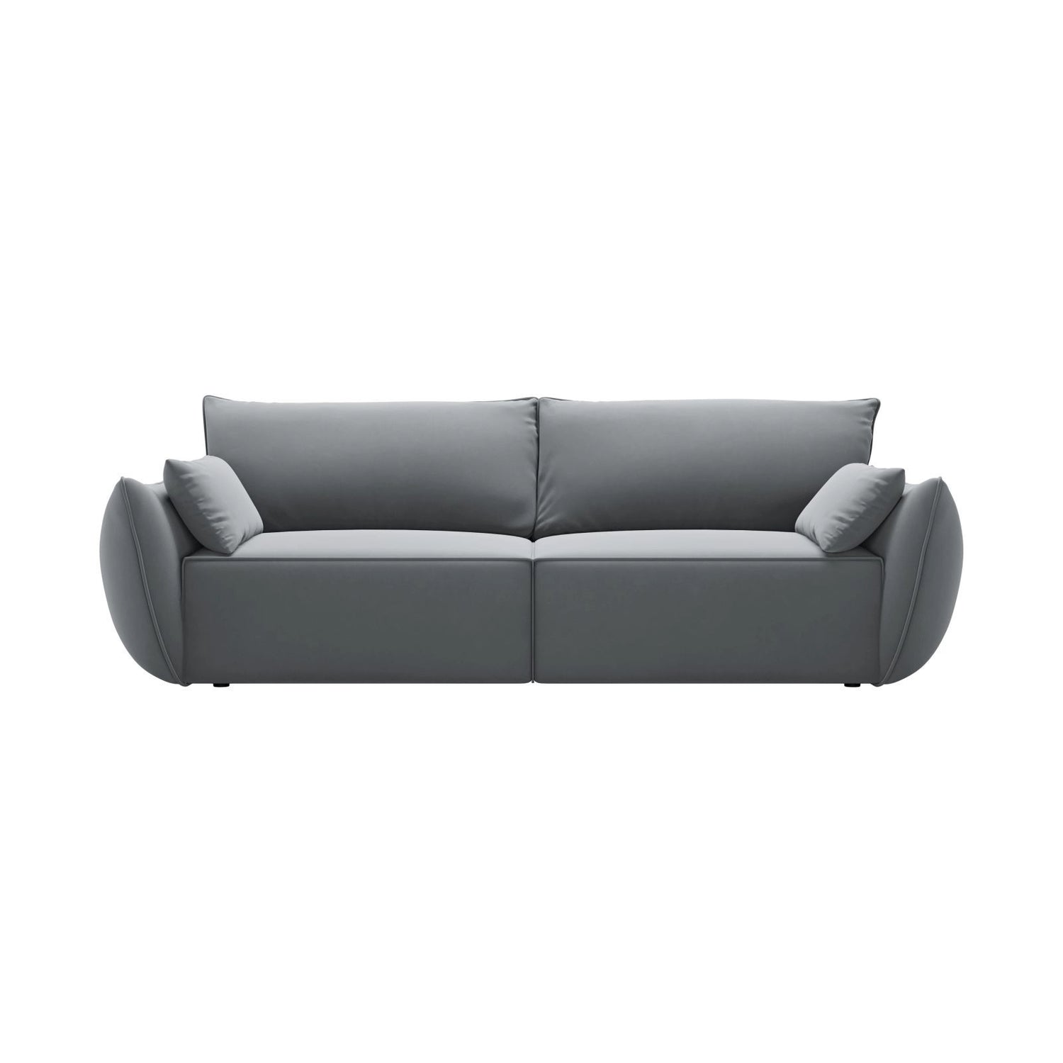Kaelle 3-Sitzer Sofa mit Schlaffunktion und Bettkasten, ausklappbar, aus Samt in Grau (Bluvel 10), 244x97 cm von Micadoni – Bild 1