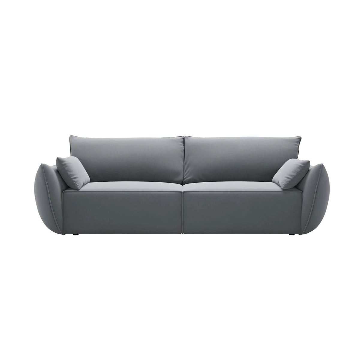 Kaelle 3-Sitzer Sofa mit Schlaffunktion und Bettkasten, ausklappbar, aus Samt in Grau (Bluvel 10), 244x97 cm von Micadoni – Bild 1