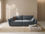Kaelle 3-Sitzer Sofa mit Schlaffunktion und Bettkasten, ausklappbar, aus Samt in Grau (Bluvel 10), 244x97 cm von Micadoni – Bild 2