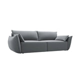 Kaelle 3-Sitzer Sofa mit Schlaffunktion und Bettkasten, ausklappbar, aus Samt in Grau (Bluvel 10), 244x97 cm von Micadoni – Bild 4