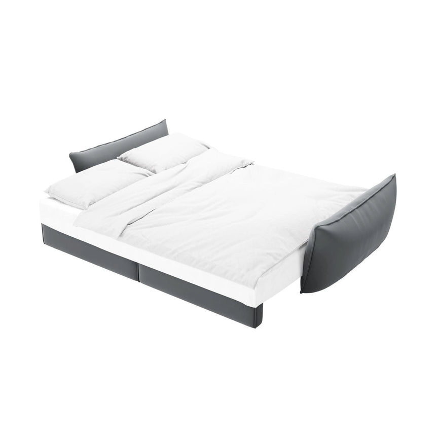 Kaelle 3-Sitzer Sofa mit Schlaffunktion und Bettkasten, ausklappbar, aus Samt in Grau (Bluvel 10), 244x97 cm von Micadoni – Bild 6