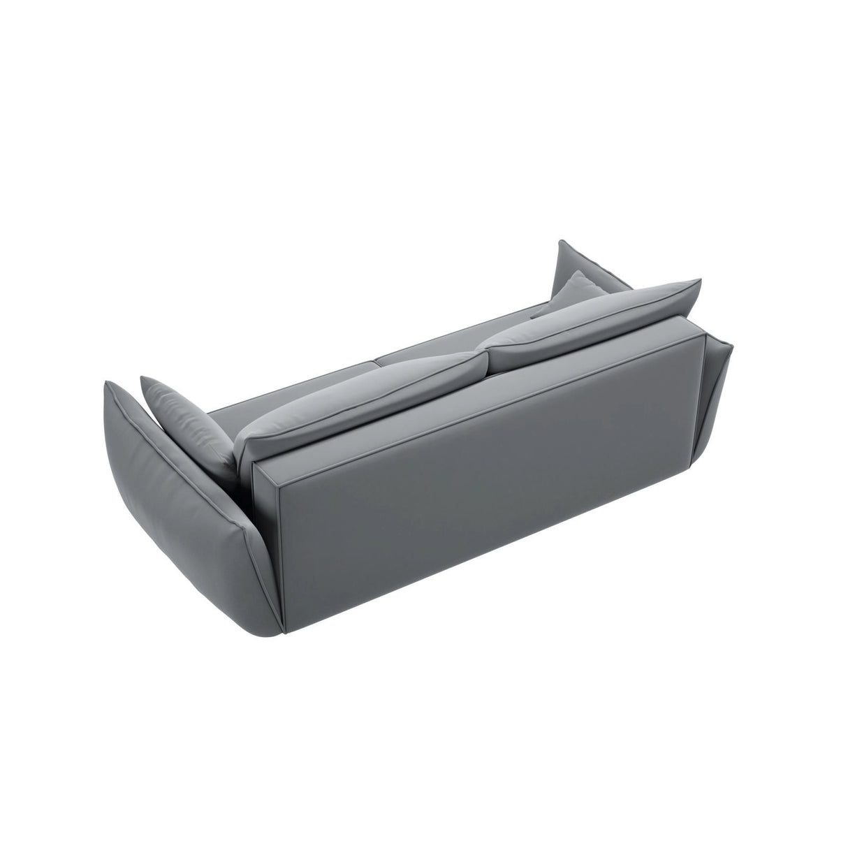 Kaelle 3-Sitzer Sofa mit Schlaffunktion und Bettkasten, ausklappbar, aus Samt in Grau (Bluvel 10), 244x97 cm von Micadoni – Bild 7
