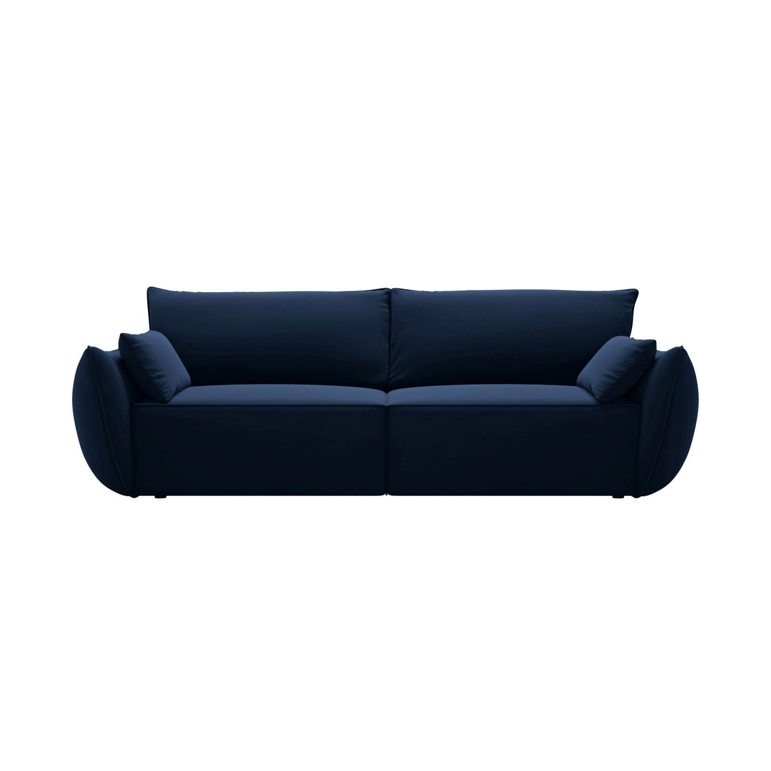 Kaelle 3-Sitzer Sofa mit Schlaffunktion und Bettkasten, ausklappbar, aus Samt in Königsblau (Bluvel 86), 244x97 cm von Micadoni – Bild 1