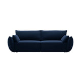 Kaelle 3-Sitzer Sofa mit Schlaffunktion und Bettkasten, ausklappbar, aus Samt in Königsblau (Bluvel 86), 244x97 cm von Micadoni – Bild 1