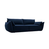 Kaelle 3-Sitzer Sofa mit Schlaffunktion und Bettkasten, ausklappbar, aus Samt in Königsblau (Bluvel 86), 244x97 cm von Micadoni – Bild 4