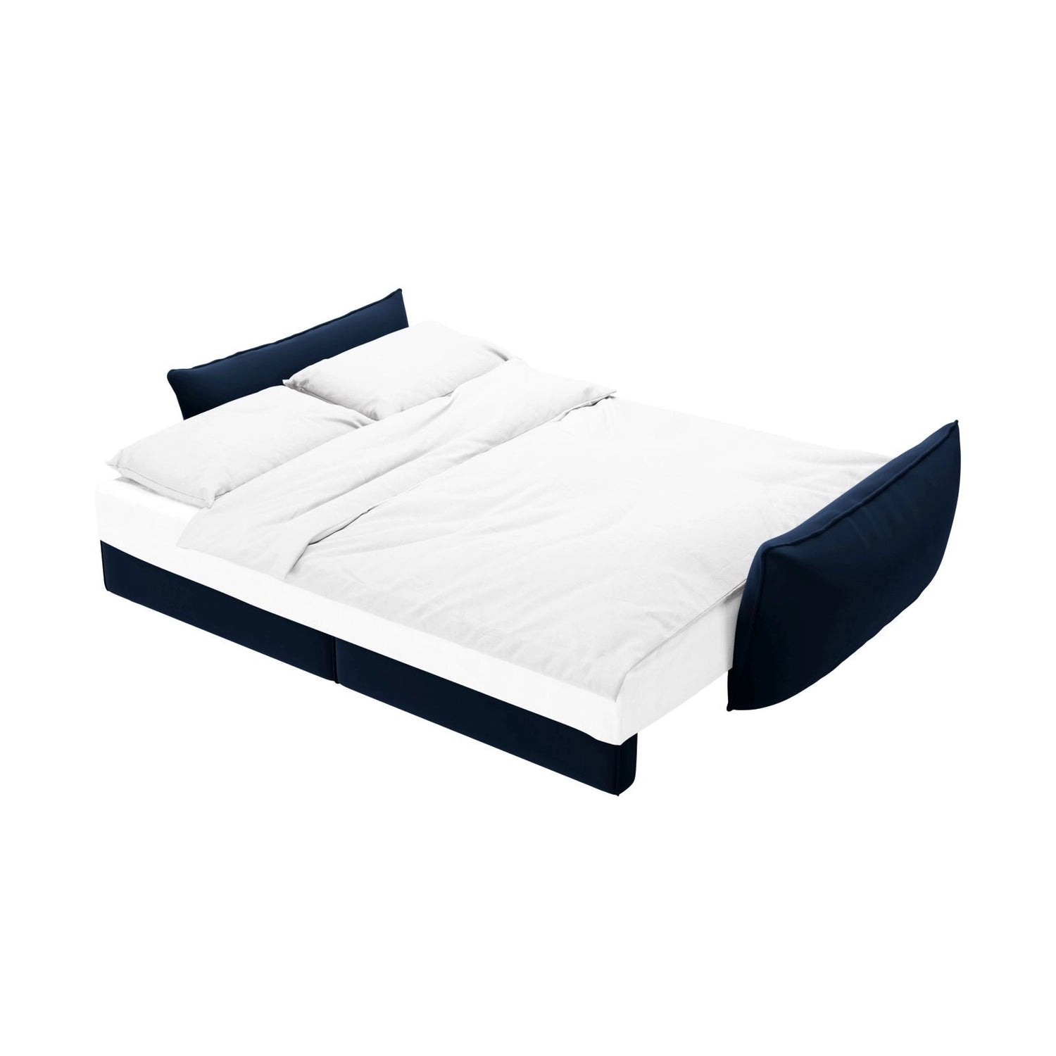 Kaelle 3-Sitzer Sofa mit Schlaffunktion und Bettkasten, ausklappbar, aus Samt in Königsblau (Bluvel 86), 244x97 cm von Micadoni – Bild 6