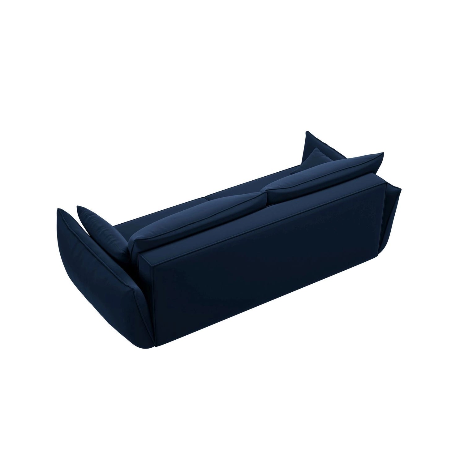 Kaelle 3-Sitzer Sofa mit Schlaffunktion und Bettkasten, ausklappbar, aus Samt in Königsblau (Bluvel 86), 244x97 cm von Micadoni – Bild 7