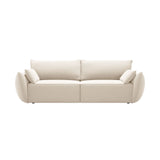 Kaelle 3-Sitzer Sofa mit Schlaffunktion und Bettkasten, ausklappbar, aus Samt in Leichtes Beige (Bluvel 22), 244x97 cm von Micadoni – Bild 1