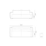 Kaelle 3-Sitzer Sofa mit Schlaffunktion und Bettkasten, ausklappbar, aus Samt in Schwarz (Bluvel 19), 244x97 cm von Micadoni – Bild 3