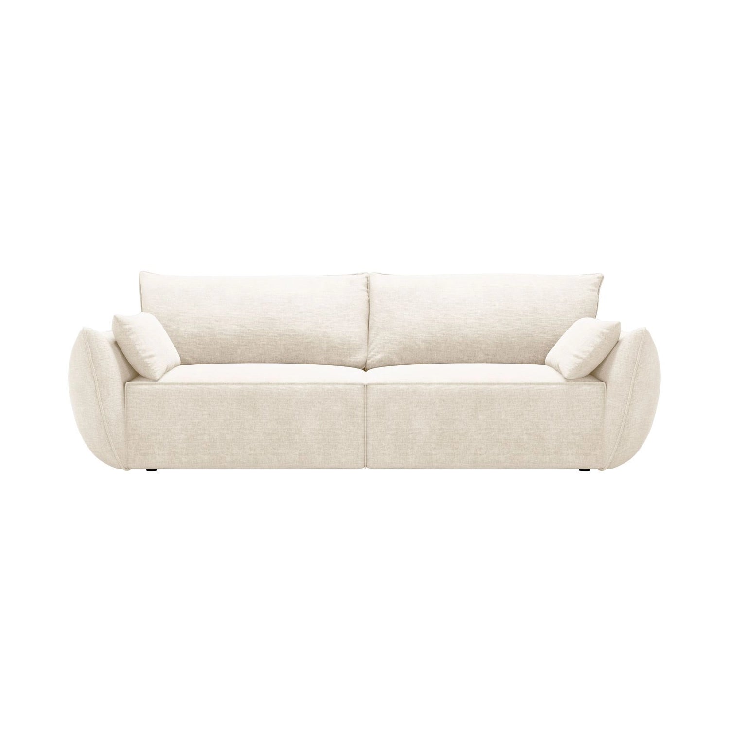 Kaelle 3-Sitzer Sofa mit Schlaffunktion und Bettkasten, ausklappbar, aus Samt oder Chenille, 244x97 cm von Micadoni – Bild 1