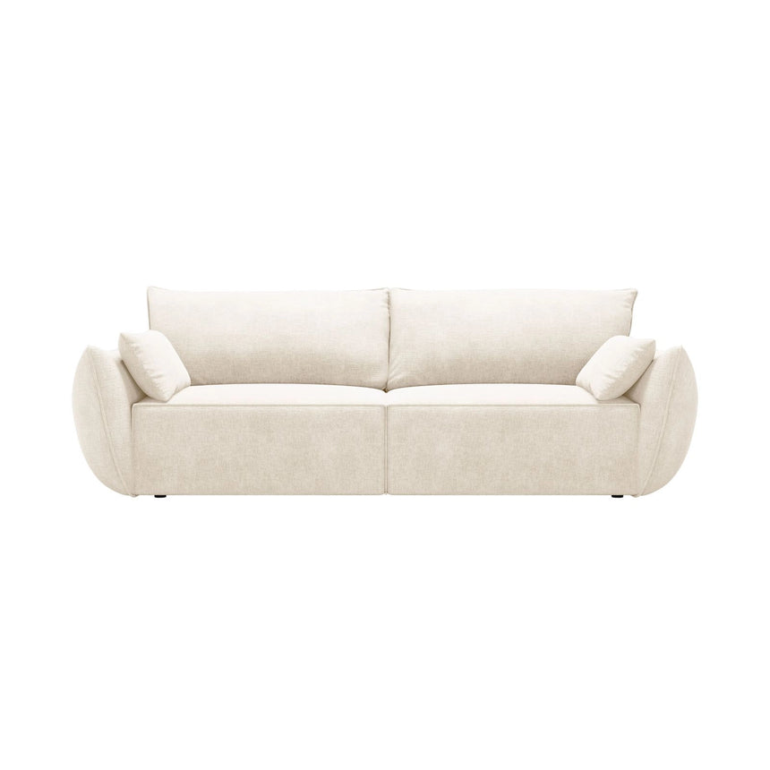 Kaelle 3-Sitzer Sofa mit Schlaffunktion und Bettkasten, ausklappbar, aus Samt oder Chenille, 244x97 cm von Micadoni – Bild 1
