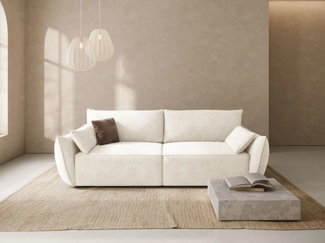 Kaelle 3-Sitzer Sofa mit Schlaffunktion und Bettkasten, ausklappbar, aus Samt oder Chenille, 244x97 cm von Micadoni – Bild 2