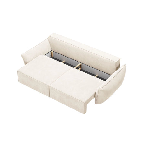 Kaelle 3-Sitzer Sofa mit Schlaffunktion und Bettkasten, ausklappbar, aus Samt oder Chenille, 244x97 cm von Micadoni – Bild 5