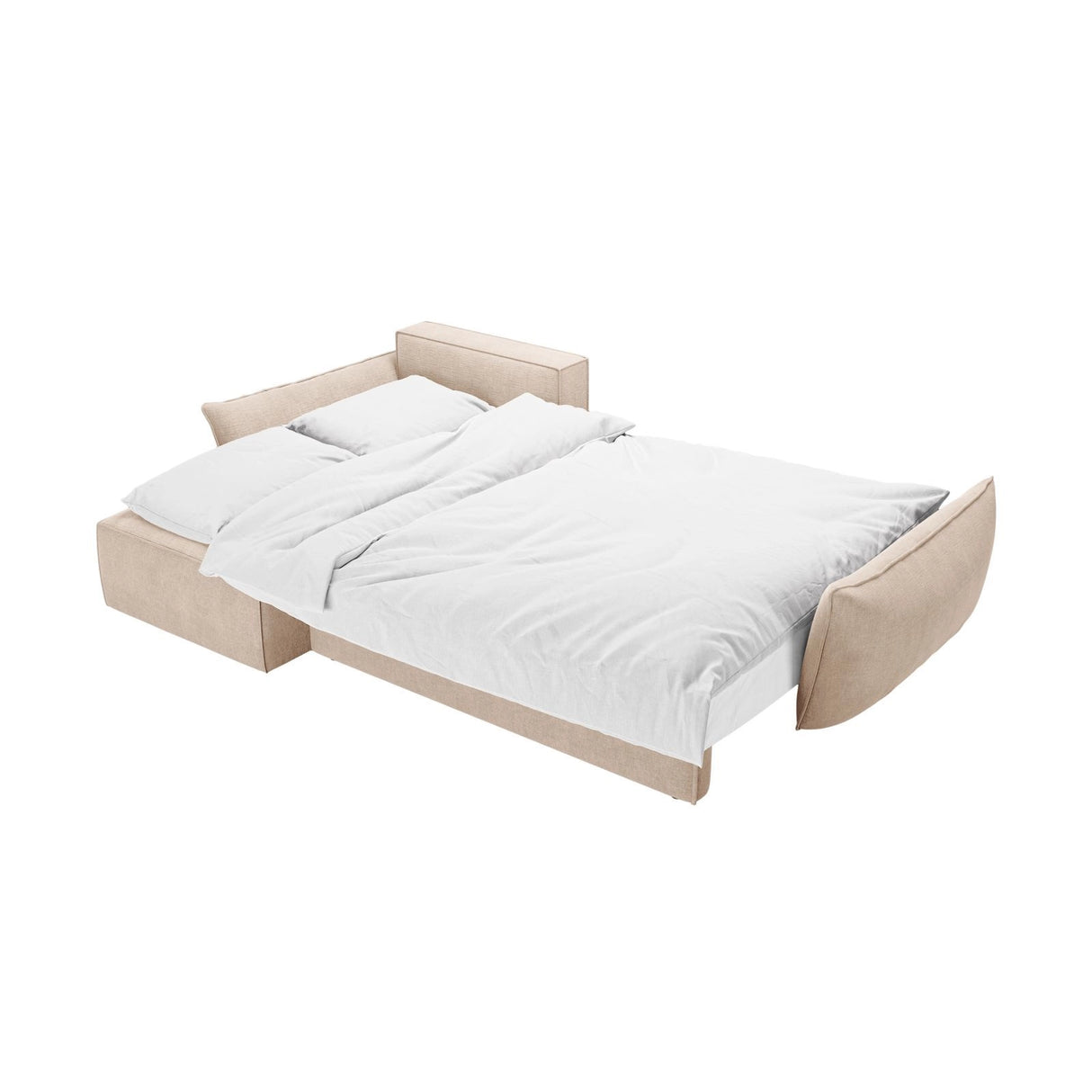 Kaelle 4-Sitzer Ecksofa mit Schlaffunktion und Bettkasten, Linke Seite, aus Chenille in Beige (Over The Horizon 08), 252x165 cm von Micadoni – Bild 6