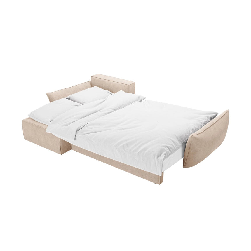 Kaelle 4-Sitzer Ecksofa mit Schlaffunktion und Bettkasten, Linke Seite, aus Chenille in Beige (Over The Horizon 08), 252x165 cm von Micadoni – Bild 6