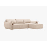 Kaelle 4-Sitzer Ecksofa mit Schlaffunktion und Bettkasten, Linke Seite, aus Chenille in Beige (Over The Horizon 08), 252x165 cm von Micadoni – Bild 7