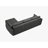 Kaelle 4-Sitzer Ecksofa mit Schlaffunktion und Bettkasten, Linke Seite, aus Chenille in Dunkelgrau (Over The Horizon 97), 252x165 cm von Micadoni – Bild 4