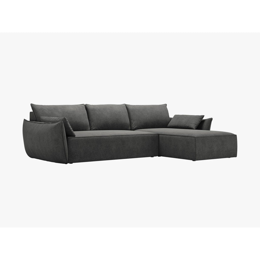 Kaelle 4-Sitzer Ecksofa mit Schlaffunktion und Bettkasten, Linke Seite, aus Chenille in Dunkelgrau (Over The Horizon 97), 252x165 cm von Micadoni – Bild 7