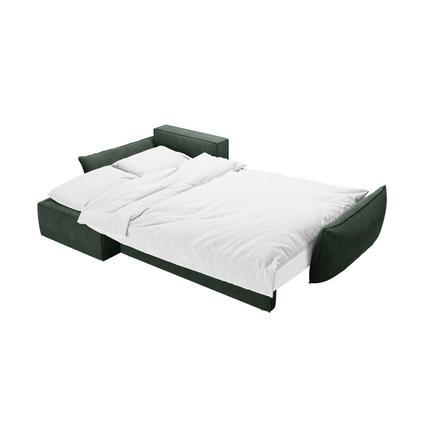 Kaelle 4-Sitzer Ecksofa mit Schlaffunktion und Bettkasten, Linke Seite, aus Chenille in Flaschengrün (Over The Horizon 39), 252x165 cm von Micadoni – Bild 6