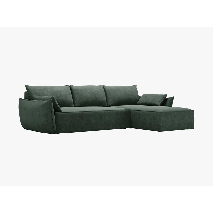 Kaelle 4-Sitzer Ecksofa mit Schlaffunktion und Bettkasten, Linke Seite, aus Chenille in Flaschengrün (Over The Horizon 39), 252x165 cm von Micadoni – Bild 7