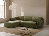 Kaelle 4-Sitzer Ecksofa mit Schlaffunktion und Bettkasten, Linke Seite, aus Chenille in Grün (Over The Horizon 38), 252x165 cm von Micadoni – Bild 2