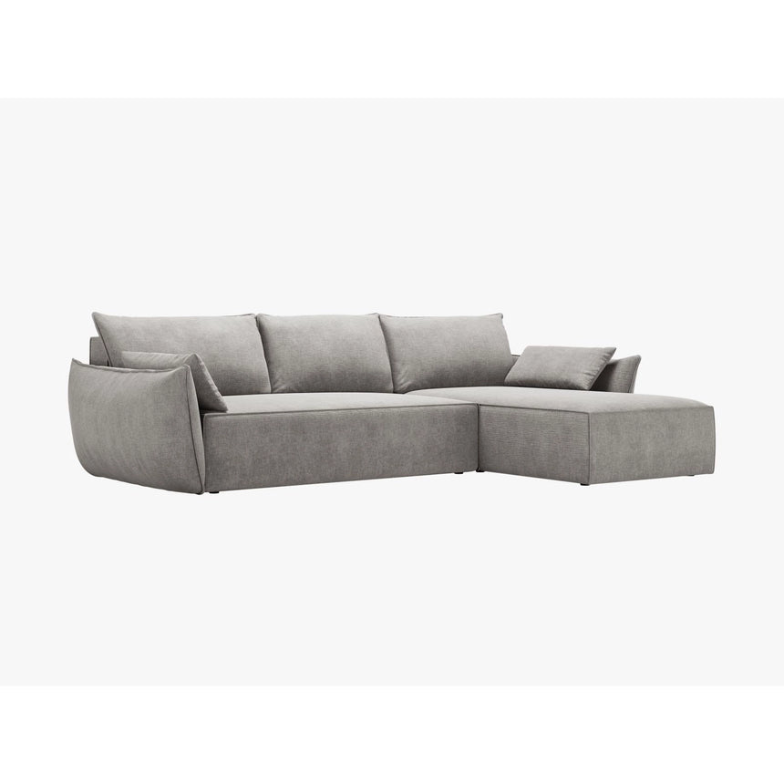 Kaelle 4-Sitzer Ecksofa mit Schlaffunktion und Bettkasten, Linke Seite, aus Chenille in Hellgrau (Over The Horizon 85), 252x165 cm von Micadoni – Bild 7