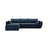 Kaelle 4-Sitzer Ecksofa mit Schlaffunktion und Bettkasten, Linke Seite, aus Chenille in Königsblau (Over The Horizon 78), 252x165 cm von Micadoni – Bild 1