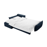 Kaelle 4-Sitzer Ecksofa mit Schlaffunktion und Bettkasten, Linke Seite, aus Chenille in Königsblau (Over The Horizon 78), 252x165 cm von Micadoni – Bild 6