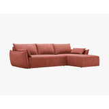 Kaelle 4-Sitzer Ecksofa mit Schlaffunktion und Bettkasten, Linke Seite, aus Chenille in Terrakotta (Over The Horizon 57), 252x165 cm von Micadoni – Bild 7