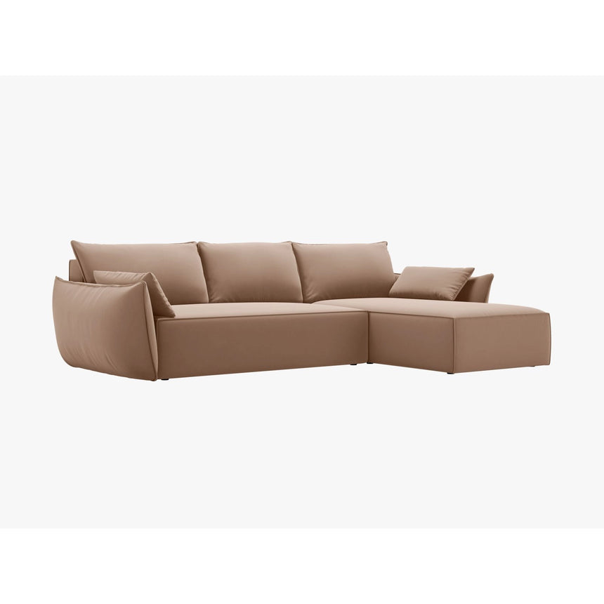 Kaelle 4-Sitzer Ecksofa mit Schlaffunktion und Bettkasten, Linke Seite, aus Samt in Beige (Bluvel 28), 252x165 cm von Micadoni – Bild 7