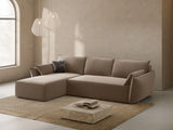 Kaelle 4-Sitzer Ecksofa mit Schlaffunktion und Bettkasten, Linke Seite, aus Samt in Cappuccino (Bluvel 40), 252x165 cm von Micadoni – Bild 2