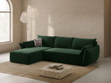 Kaelle 4-Sitzer Ecksofa mit Schlaffunktion und Bettkasten, Linke Seite, aus Samt in Flaschengrün (Bluvel 78), 252x165 cm von Micadoni – Bild 2