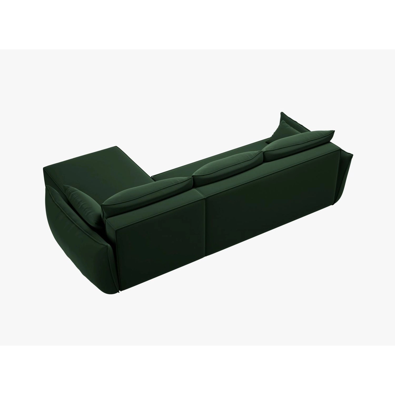 Kaelle 4-Sitzer Ecksofa mit Schlaffunktion und Bettkasten, Linke Seite, aus Samt in Flaschengrün (Bluvel 78), 252x165 cm von Micadoni – Bild 4