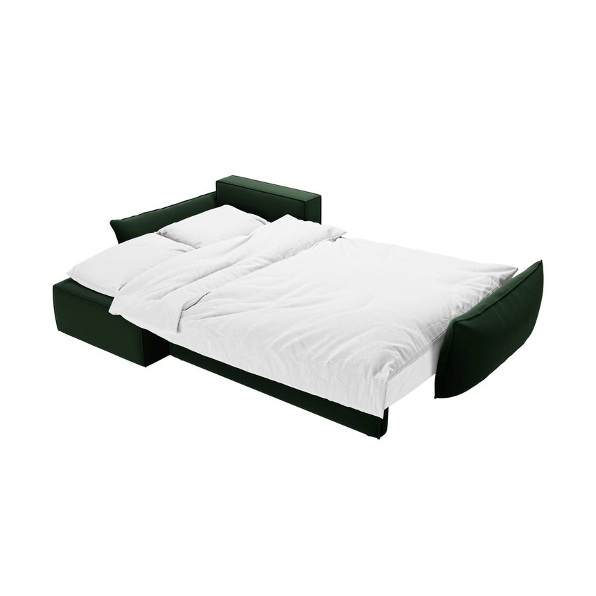 Kaelle 4-Sitzer Ecksofa mit Schlaffunktion und Bettkasten, Linke Seite, aus Samt in Flaschengrün (Bluvel 78), 252x165 cm von Micadoni – Bild 6