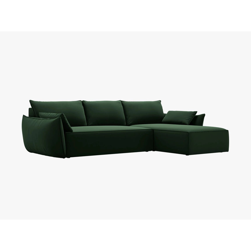 Kaelle 4-Sitzer Ecksofa mit Schlaffunktion und Bettkasten, Linke Seite, aus Samt in Flaschengrün (Bluvel 78), 252x165 cm von Micadoni – Bild 7