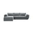 Kaelle 4-Sitzer Ecksofa mit Schlaffunktion und Bettkasten, Linke Seite, aus Samt in Grau (Bluvel 10), 252x165 cm von Micadoni – Bild 1