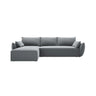 Kaelle 4-Sitzer Ecksofa mit Schlaffunktion und Bettkasten, Linke Seite, aus Samt in Grau (Bluvel 10), 252x165 cm von Micadoni – Bild 1