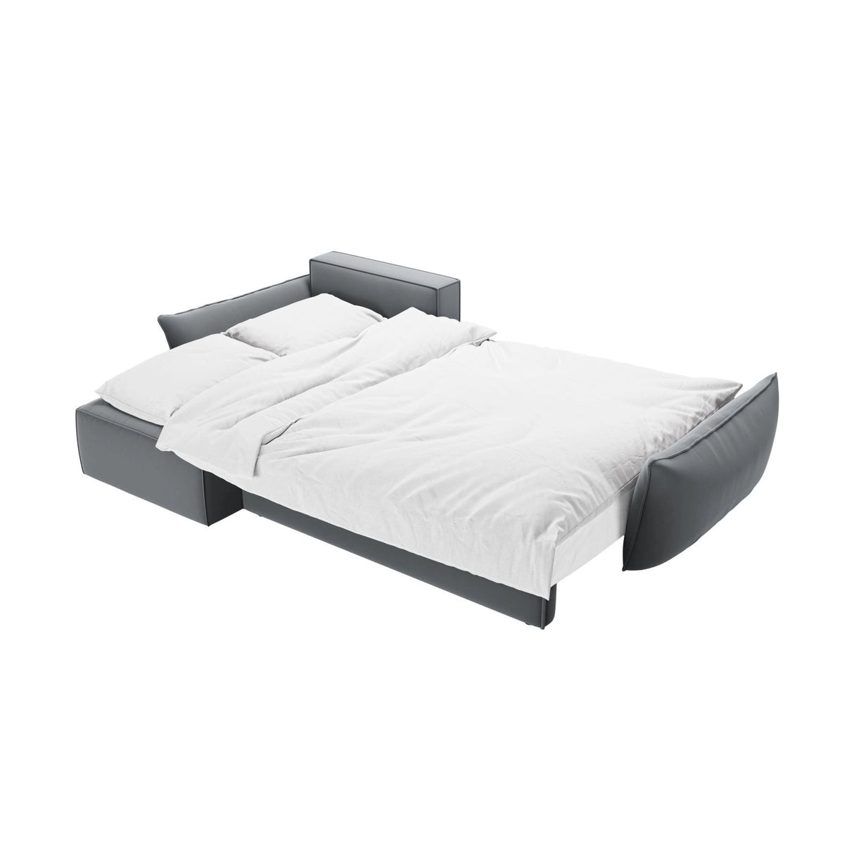 Kaelle 4-Sitzer Ecksofa mit Schlaffunktion und Bettkasten, Linke Seite, aus Samt in Grau (Bluvel 10), 252x165 cm von Micadoni – Bild 6